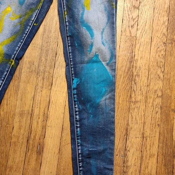 American Eagle Outfitters Super Stretch Jeggings Size 4 Graphic Art Design - Picture 7 of 16